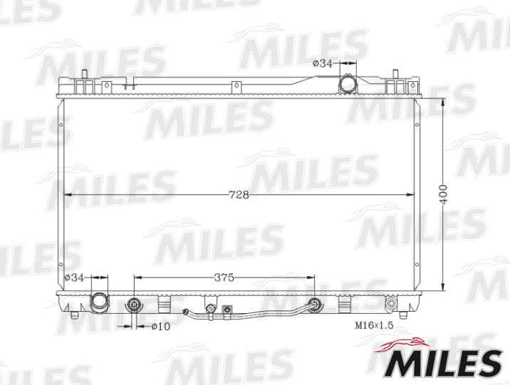 Радиатор охлаждение двигателя MILES ACRB370