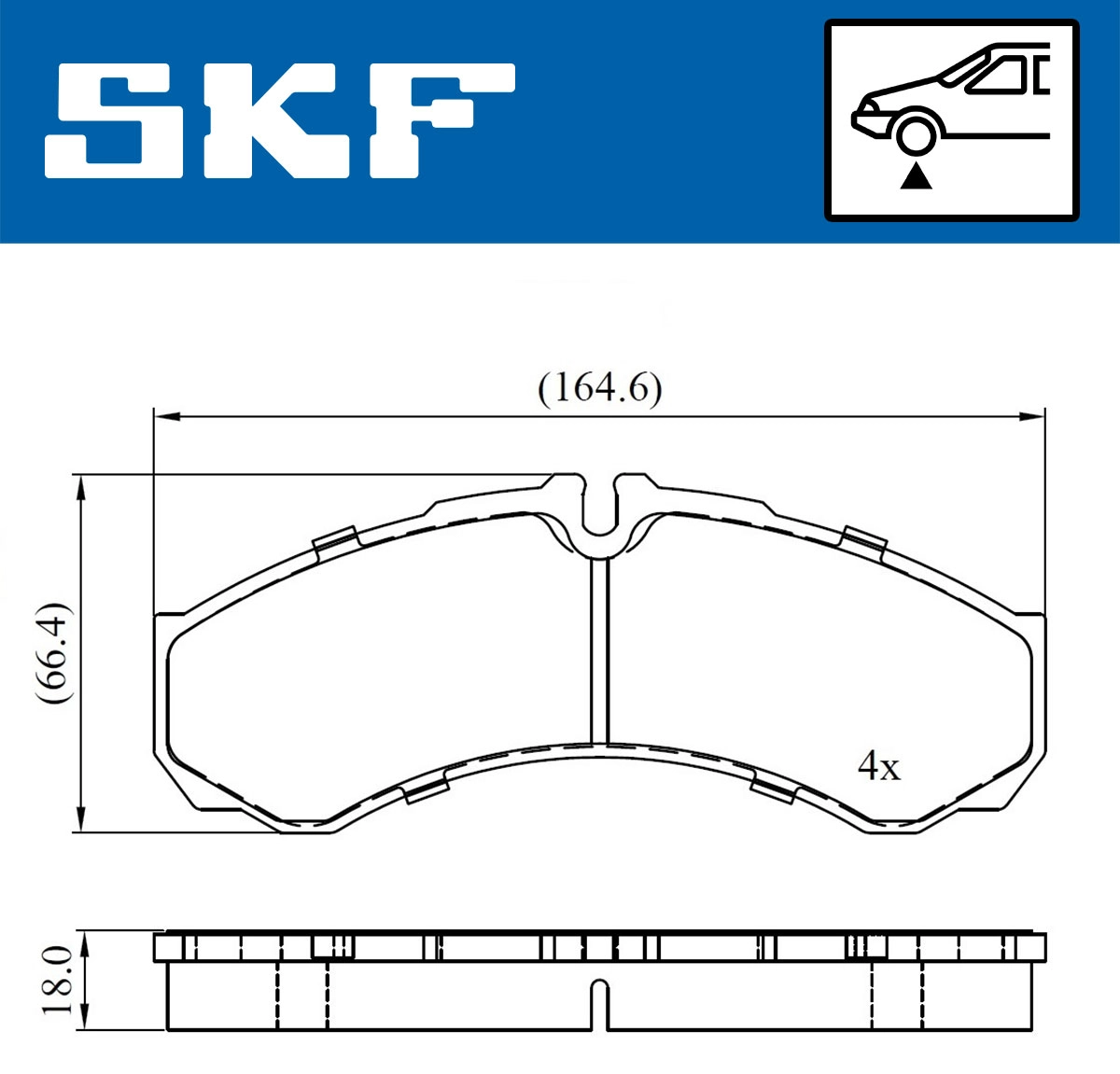 Комплект тормозных колодок дисковый тормоз SKF VKBP 80507