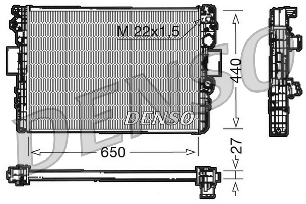 Радиатор охлаждение двигателя DENSO DRM12003