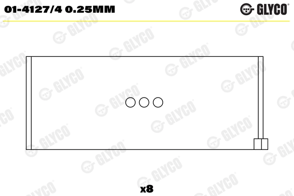 Шатунный подшипник GLYCO 01-4127/4 0.25mm