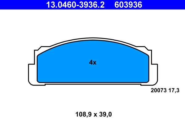Комплект тормозных колодок дисковый тормоз ATE 13.0460-3936.2
