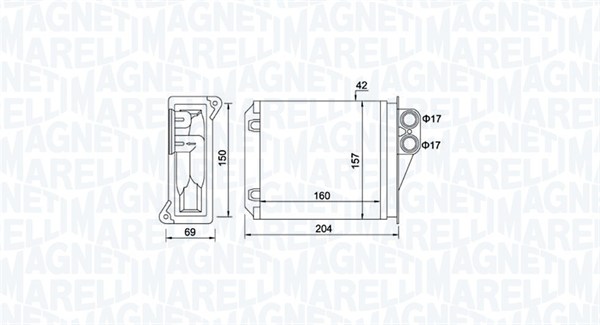 Теплообменник отопление салона MAGNETI MARELLI 350218481000