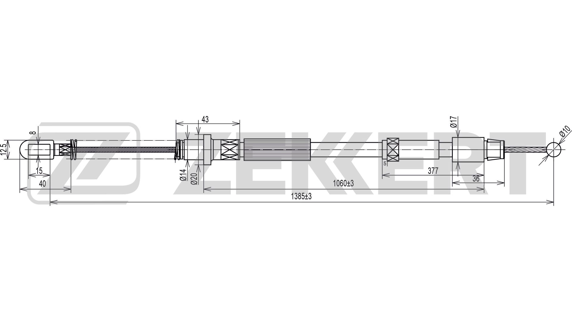 Тросик cтояночный тормоз ZEKKERT BZ-1082
