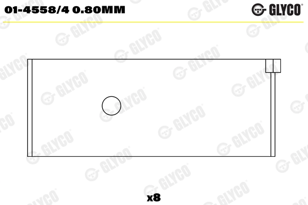 Шатунный подшипник GLYCO 01-4558/4 0.80mm