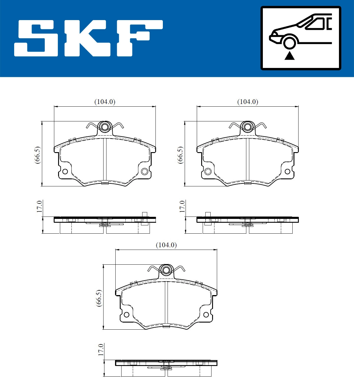 Комплект тормозных колодок дисковый тормоз SKF VKBP 80913 A