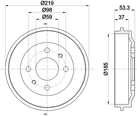 Тормозной барабан HELLA/BEHR/PAGID 8DT 355 301-961