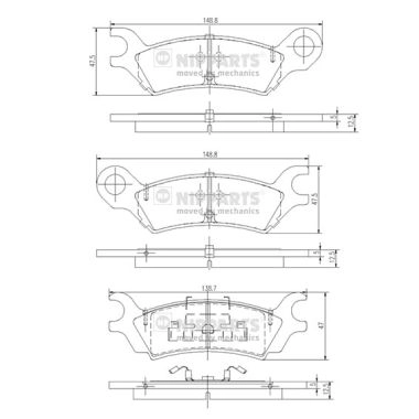 Комплект тормозных колодок дисковый тормоз NIPPARTS J3613000