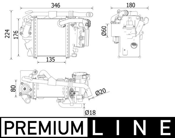 Интеркулер behr premium line MAHLE/KNECHT CI 540 000P