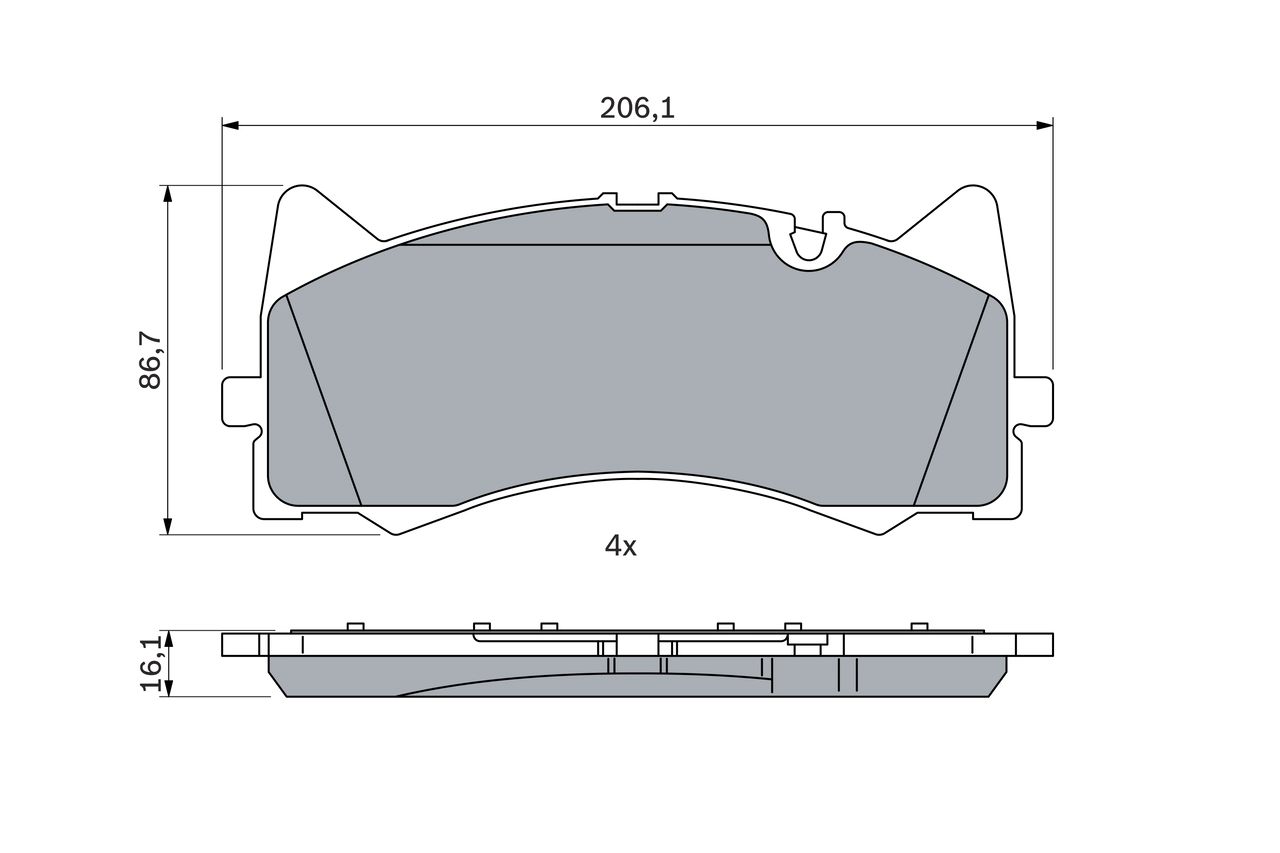 Комплект тормозных колодок дисковый тормоз BOSCH 0 986 424 886