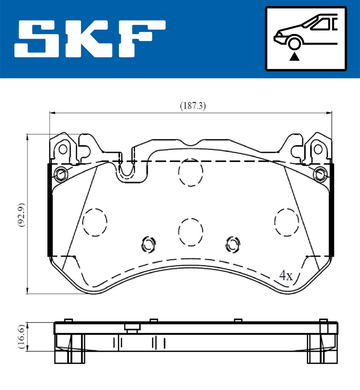 Комплект тормозных колодок дисковый тормоз SKF VKBP 80643 E