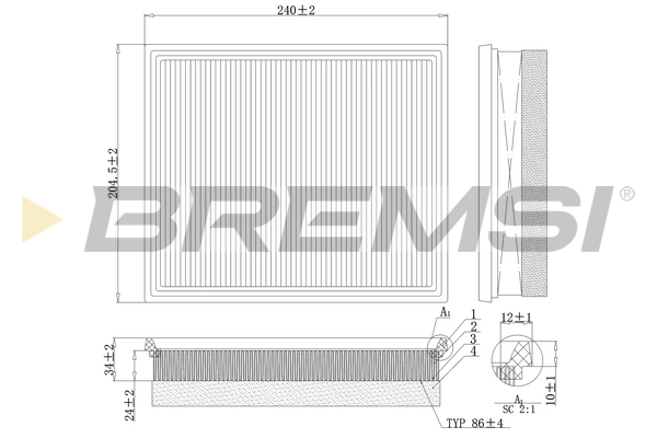 Воздушный фильтр BREMSI FA0213