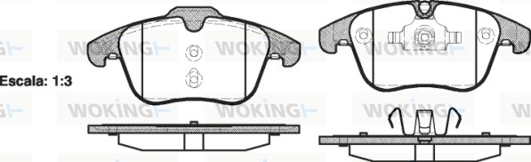 Комплект тормозных колодок дисковый тормоз WOKING P13193.00