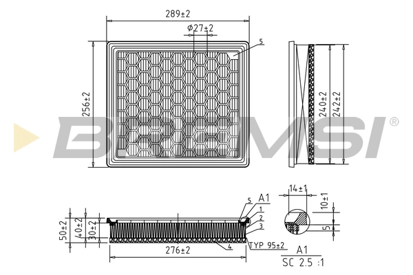 Воздушный фильтр BREMSI FA1044