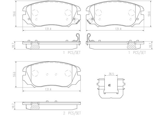 Комплект тормозных колодок дисковый тормоз prime line - ceramic BREMBO P59054N