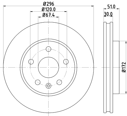Тормозной диск pro high carbon HELLA/BEHR/PAGID 8DD 355 129-081