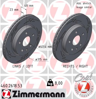 Тормозной диск black z ZIMMERMANN 430.2618.53