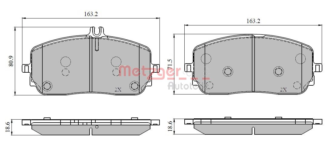 Комплект тормозных колодок дисковый тормоз greenparts METZGER 1170956