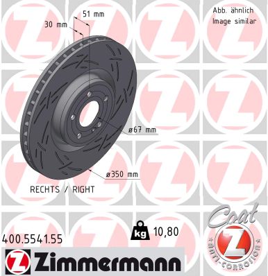 Тормозной диск black z ZIMMERMANN 400.5541.55