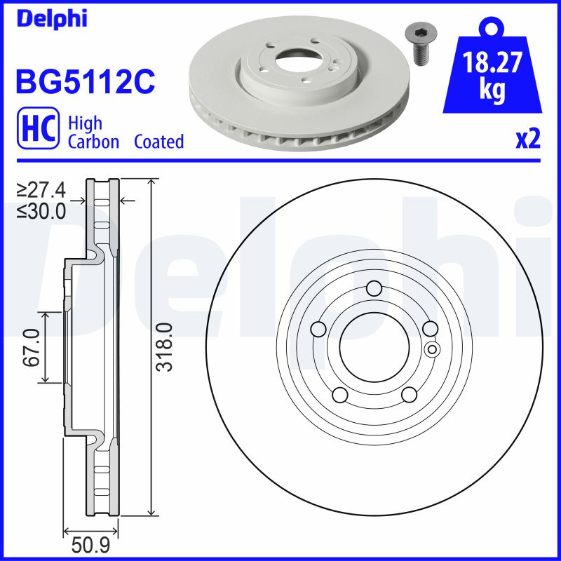 Тормозной диск DELPHI BG5112C