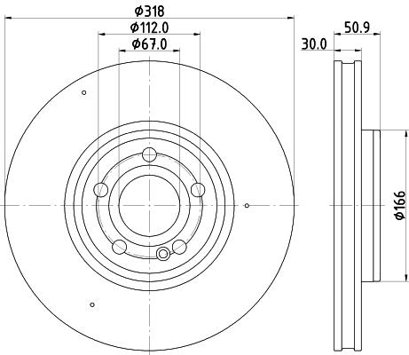 Тормозной диск pro hc HELLA/BEHR/PAGID 8DD 355 133-051