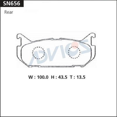 Комплект тормозных колодок дисковый тормоз ADVICS SN656