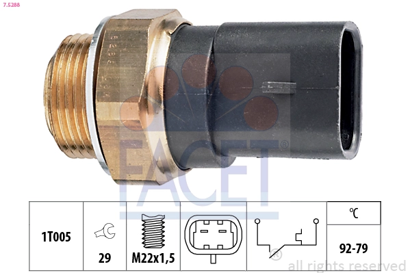 Термовыключатель вентилятор радиатора made in italy - oe equivalent FACET 7.5288