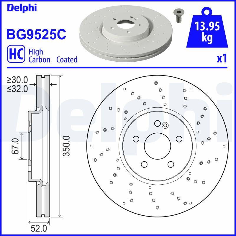 Тормозной диск DELPHI BG9525C