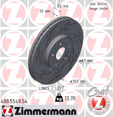 Тормозной диск black z ZIMMERMANN 400.5549.54
