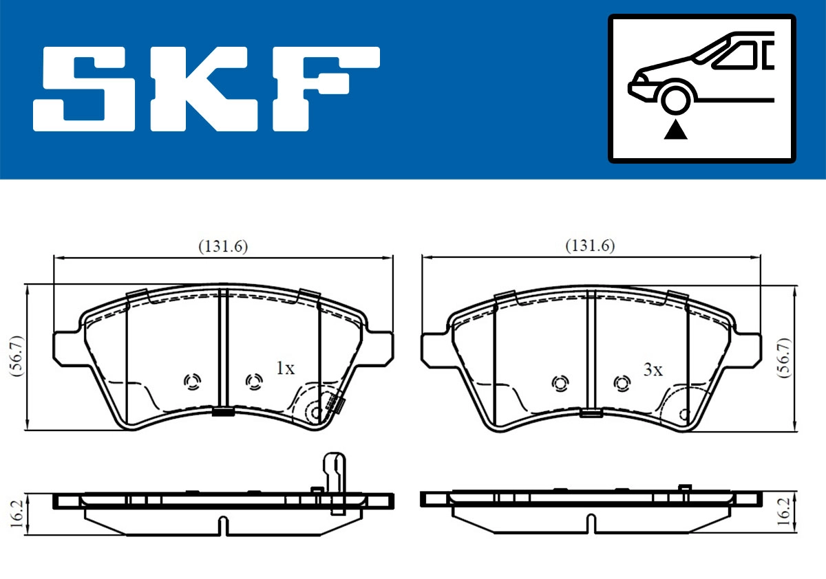 Комплект тормозных колодок дисковый тормоз SKF VKBP 80185 A