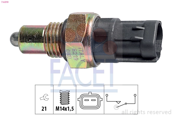 Выключатель фара заднего хода made in italy - oe equivalent FACET 7.6219