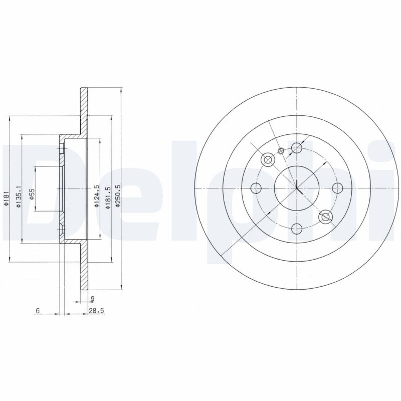Тормозной диск DELPHI BG2805