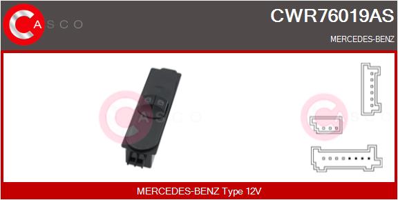 Выключатель стеклолодъемник brand new hq CASCO CWR76019AS