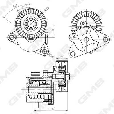 Натяжитель ремня клиновой зубча GMB GAT31480