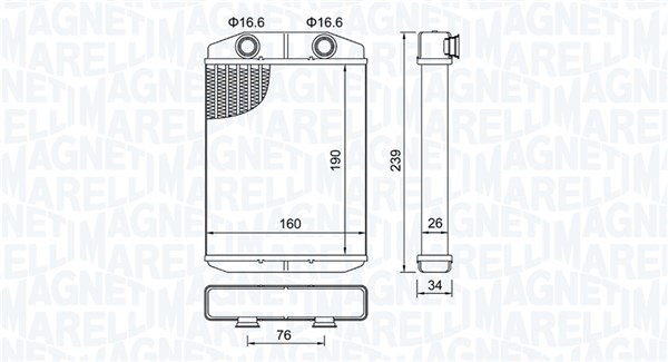 Теплообменник отопление салона MAGNETI MARELLI 350218507000