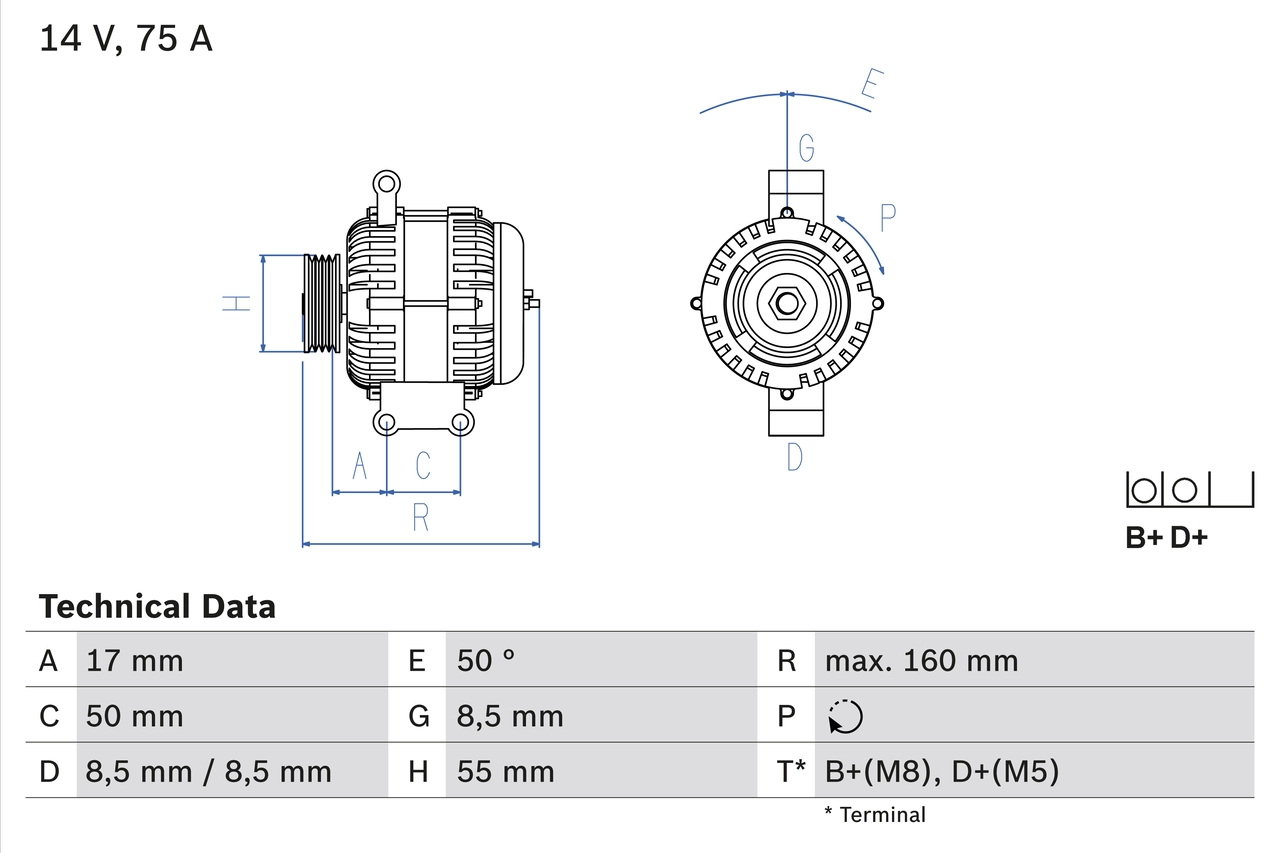 Генератор BOSCH 0 986 049 081