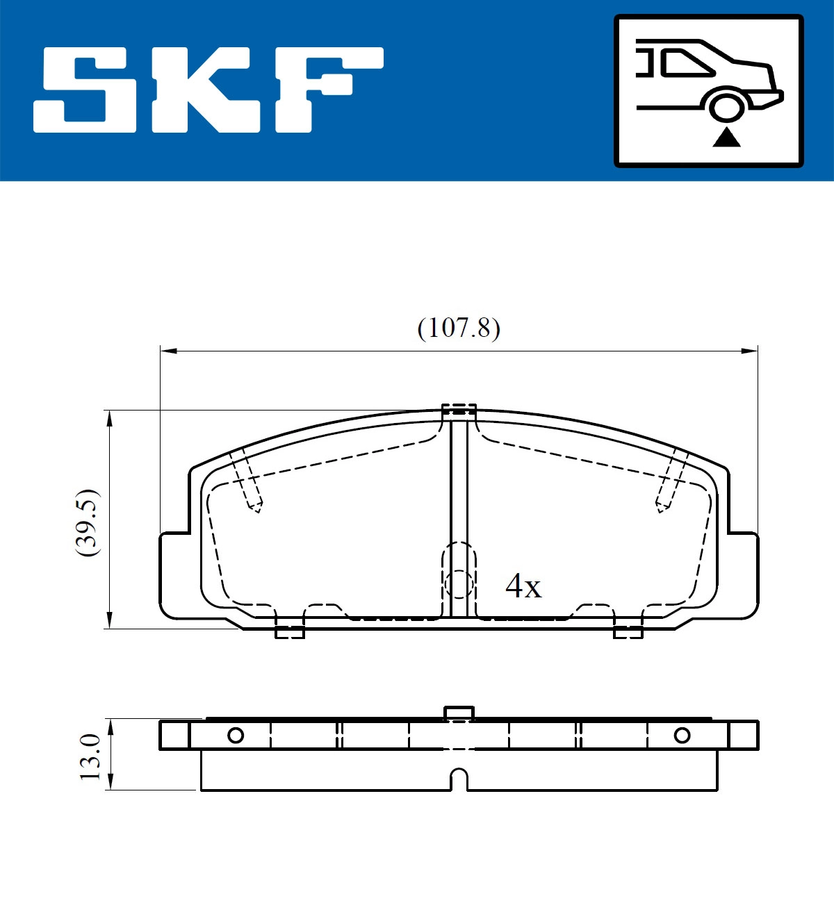 Комплект тормозных колодок дисковый тормоз SKF VKBP 90587