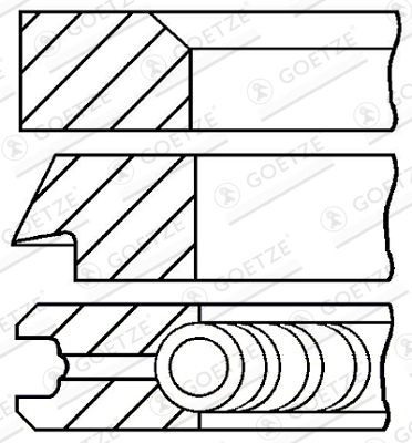 Комплект поршневых колец GOETZE ENGINE 08-427707-00