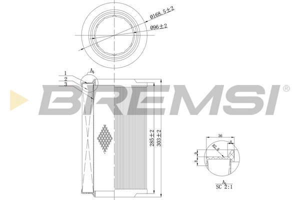 Воздушный фильтр BREMSI FA0115