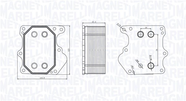Масляный радиатор двигательное масло MAGNETI MARELLI 350300000500