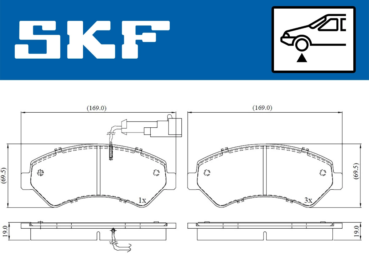 Комплект тормозных колодок дисковый тормоз SKF VKBP 80210 E