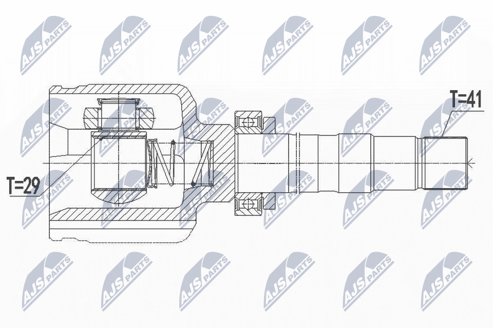 Шарнирный комплект приводной вал NTY NPW-FT-040