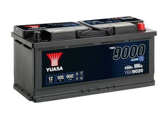 Стартерная аккумуляторная батарея ybx9000 agm start stop plus batteries YUASA YBX9020