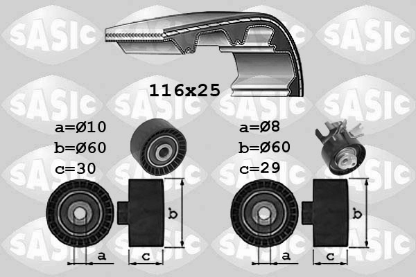 Комплект ремня грм SASIC 1750034