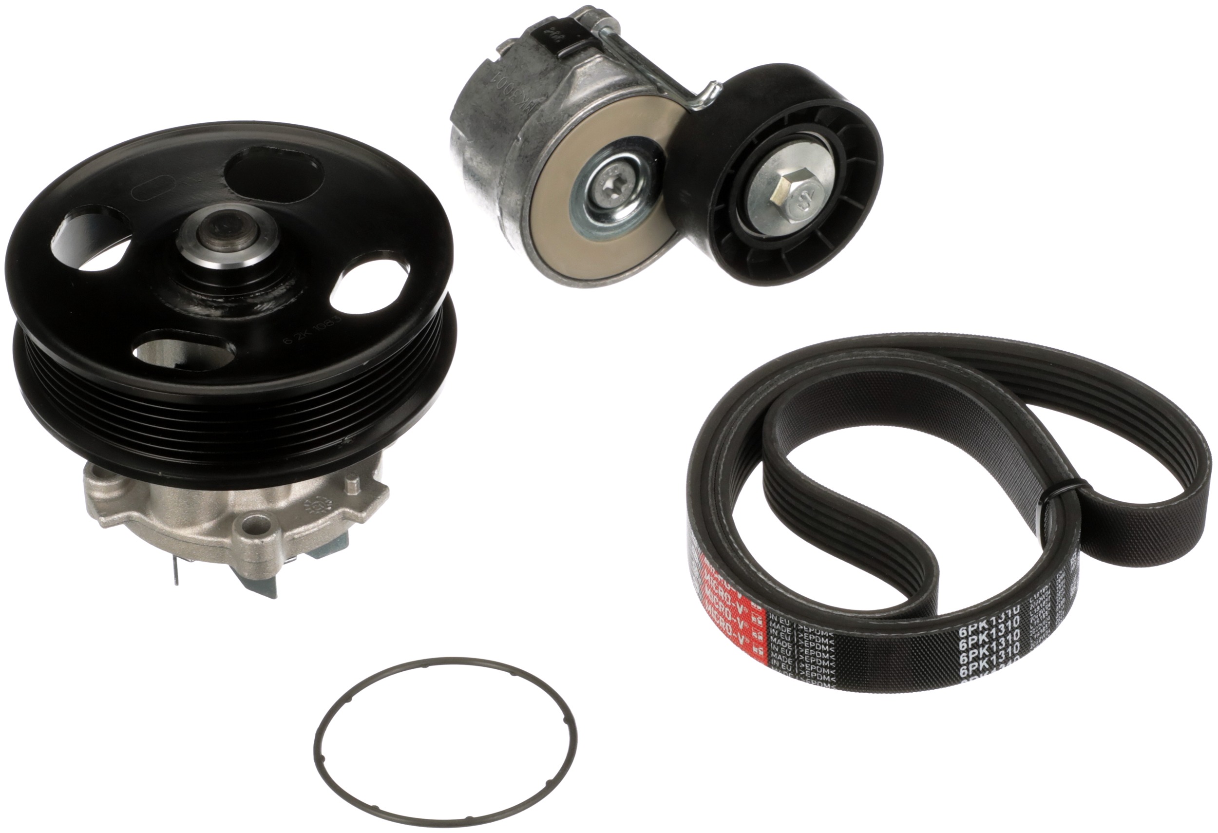 Водяной насос + комплект ручейковых ремней micro-v kit GATES KP16PK1310