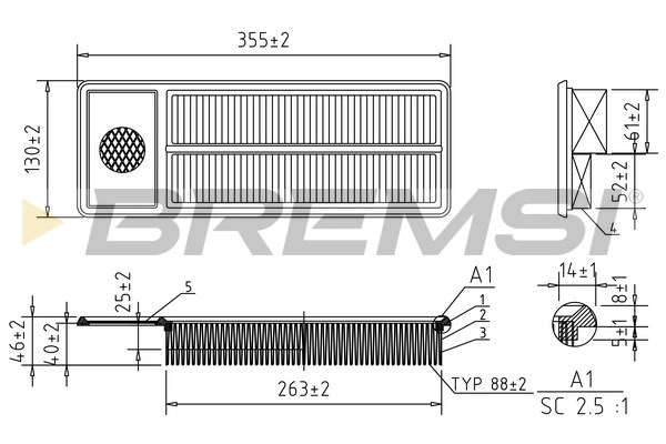 Воздушный фильтр BREMSI FA2409