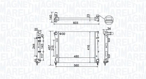 Радиатор охлаждение двигателя MAGNETI MARELLI 350213151100
