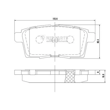 Комплект тормозных колодок дисковый тормоз NIPPARTS N3613024
