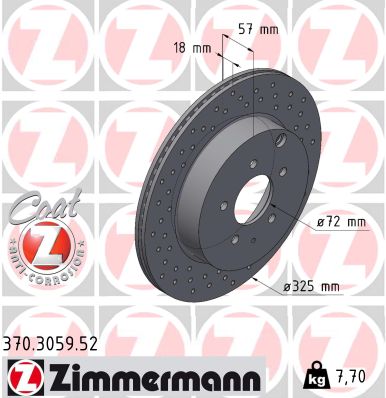 Тормозной диск sport brake disc z ZIMMERMANN 370.3059.52