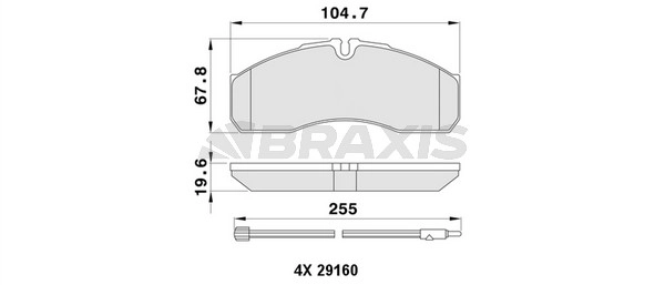 Комплект тормозных колодок дисковый тормоз BRAXIS AA0398