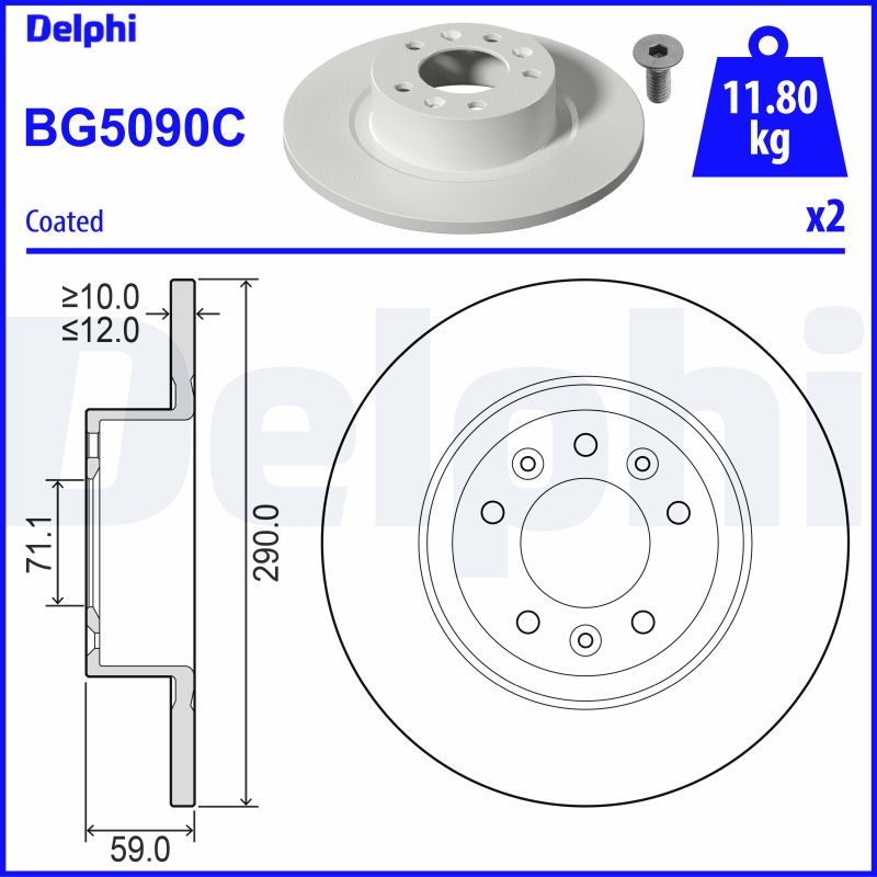 Тормозной диск DELPHI BG5090C